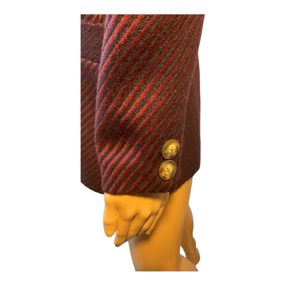 Lucien Barriere Women’s Vintage Burgundy Hounds  Wool Blazer Jacket Size 36 - Picture 4 of 16